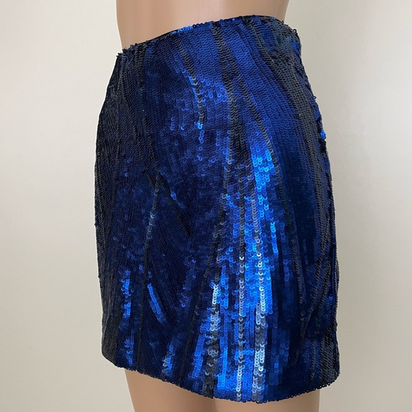 NWT Bebe blue & black sequin skirt size 2 - Picture 11 of 16